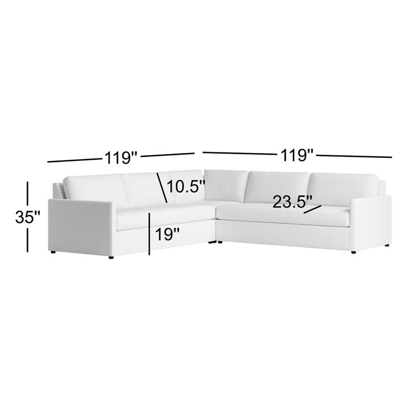 Canapé modulaire rembourré 3 pièces Damari, Natté Macarena beige