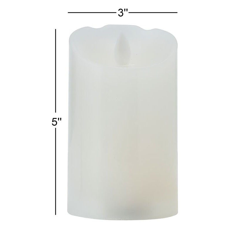 Unscented Realistic-Flame LED Wax Pillar Candles
