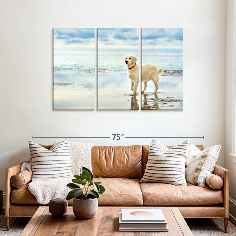 Seafront Golden Retriever, 36" H x 57" W