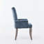 Chaise rembourrée avec accoudoirs décoratifs en chenille, pieds courbés en bois massif, dossier capitonné - bleu, paquet de 1-527533105-527533109