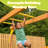 SuniBoxi Wooden Playground Sets for Backyard, Swing Sets with Monkey Bars, 2 Belt Swing, Wave Slide, Rock Climb Ladder for Age 3-6 outdoor play