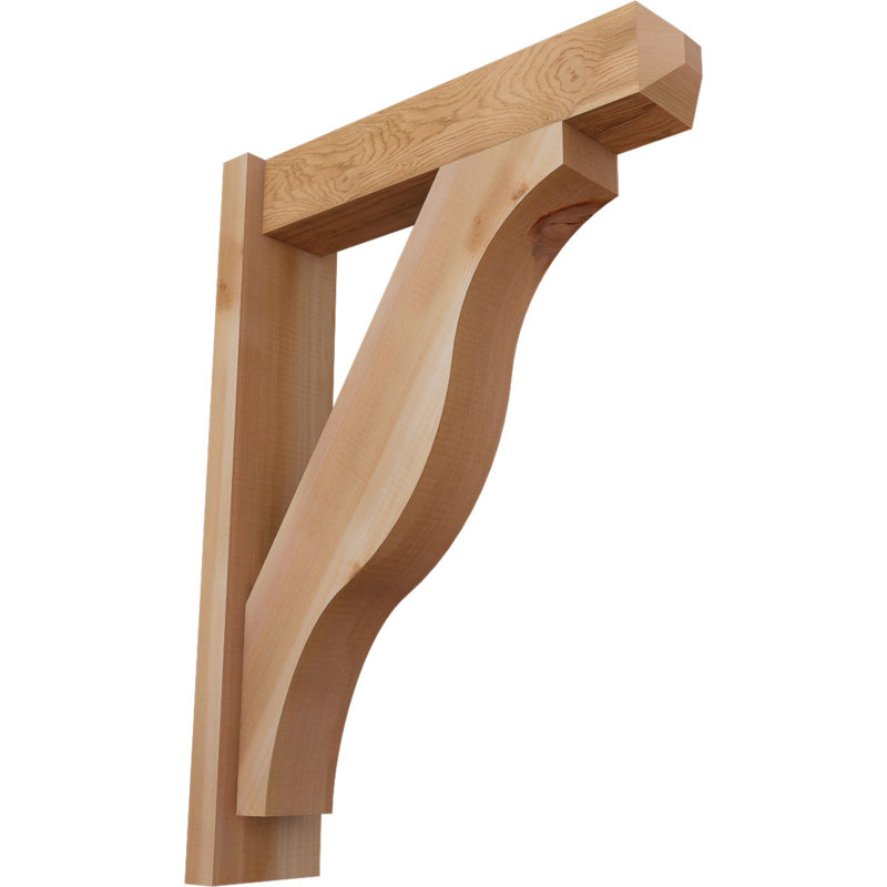 Persienne en bois rustique Funston Craftsman, P 22 po x H 30 po, Cèdre rouge de l'Ouest l 5 1/2 po (lisse)