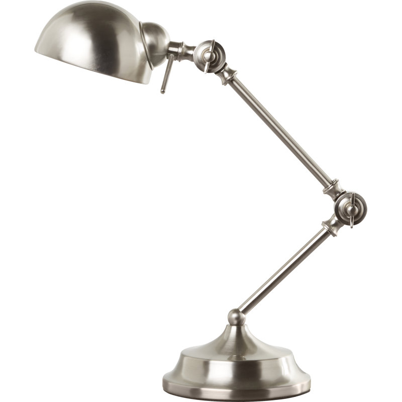 Adjustable Metal Desk Lamp, Brushed Steel