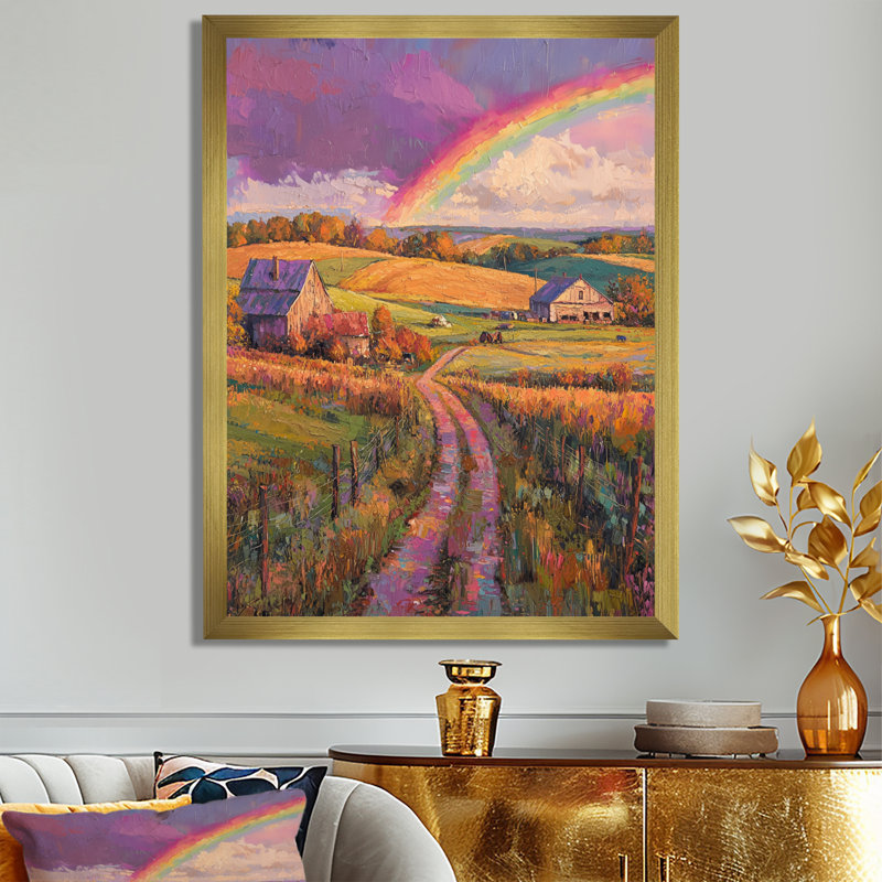 Doninic - paysages, reproduction d'art sur toile, H 44 po x l 34 po, Reproduction encadrée d'une seule photo, Doré
