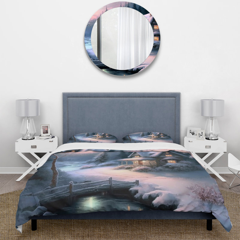  Microfiber / Polyester Duvet Cover Set, Queen Duvet Cover + 2 Standard Shams