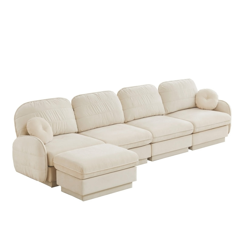 Canapé surdimensionné en L 137 po en chenille de 137 po, L 137 po