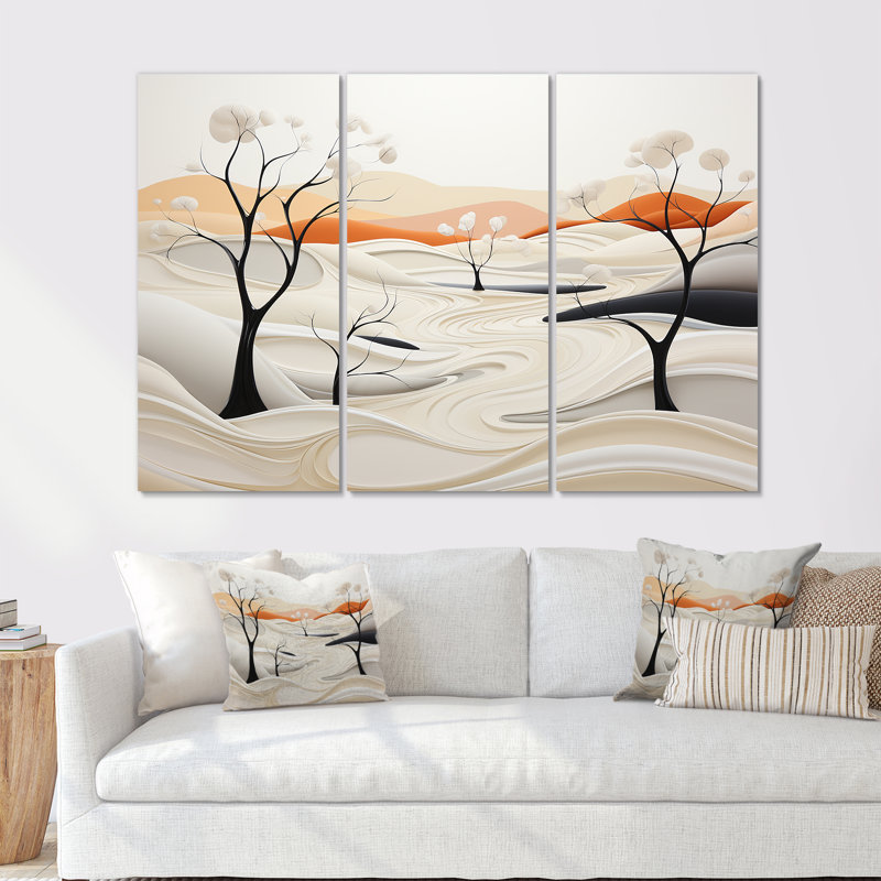 Ensemble de salon Minimalisme Rivers, Toile tendue, H 32 po x l 48 po x P 1 po