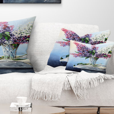 Coussin lombaire en bouquet de lilas floral