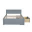 Lit plateforme double avec tiroir et deux tablettes-593282460