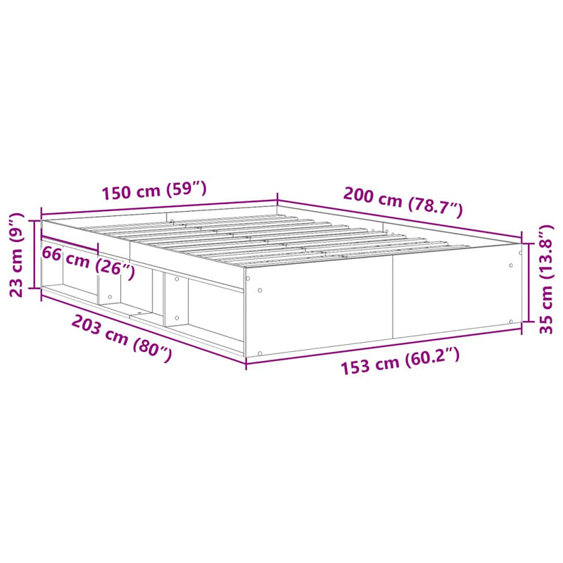 Afriani Storage Bed, Black Oak, Kingsize (5')
