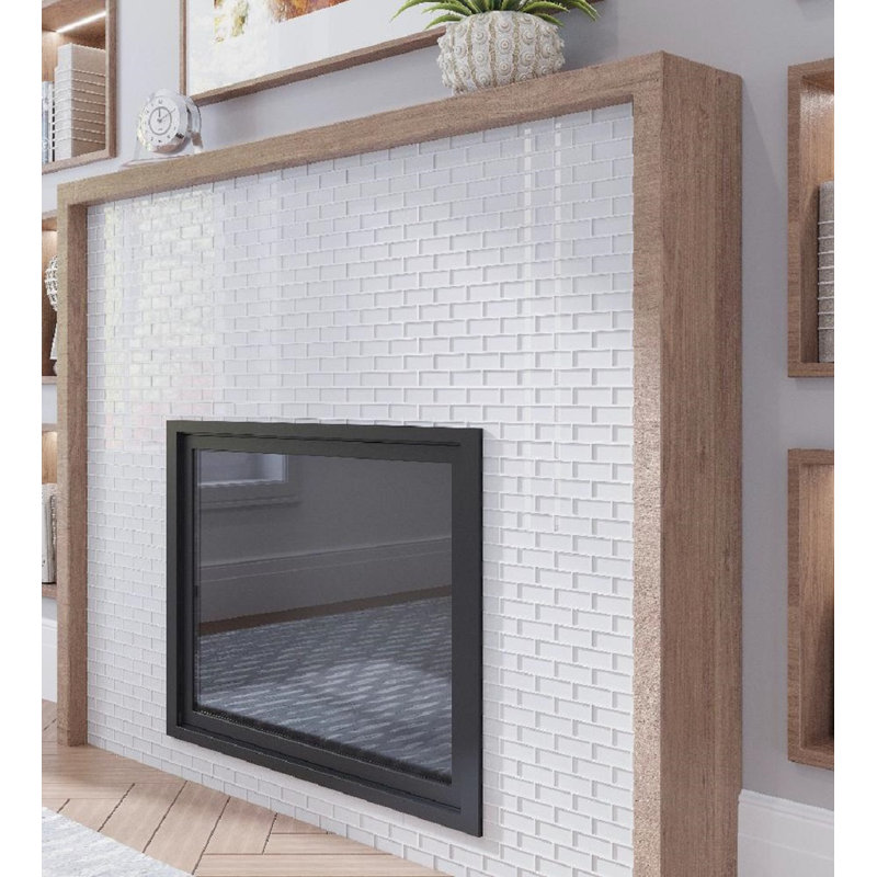 11.9"X 11.9" Polished Glass Brick Tile, Ice White
