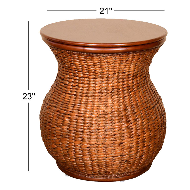 Table d'appoint au fini miel antique, Marron