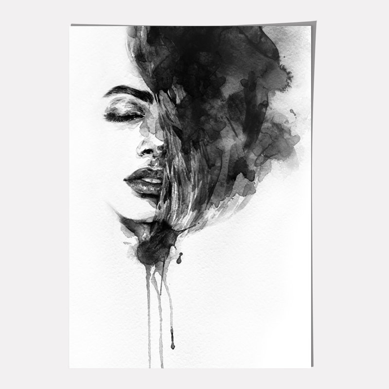Woman Dreaming - Painting, 40cm H x 30cm W x 0.1cm D, Print Only