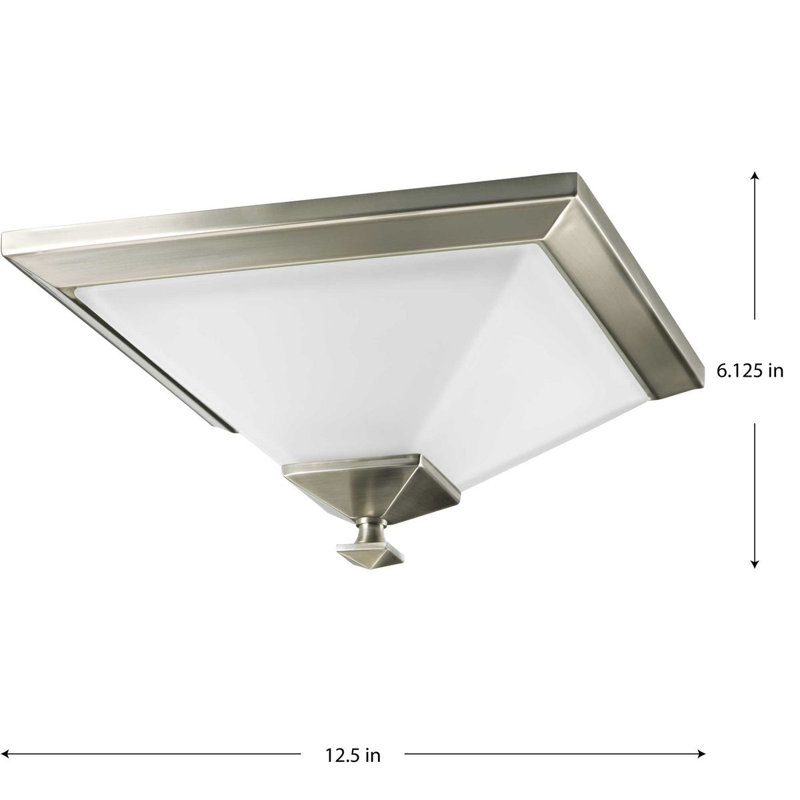 Erfried Glass Flush Mount, Brushed Nickel