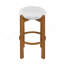 Ensemble de 4 tabourets d'intérieur revêtus de bois, finition noyer et revêtement ivoire-117303167-117303105