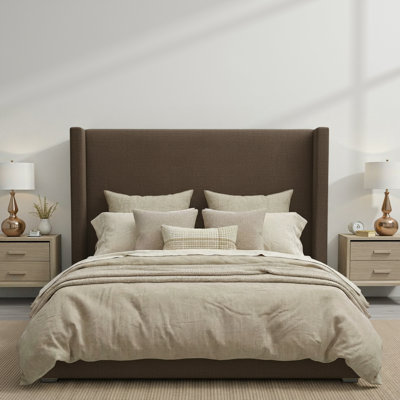 Decoste Upholstered Wingback Platform Bed