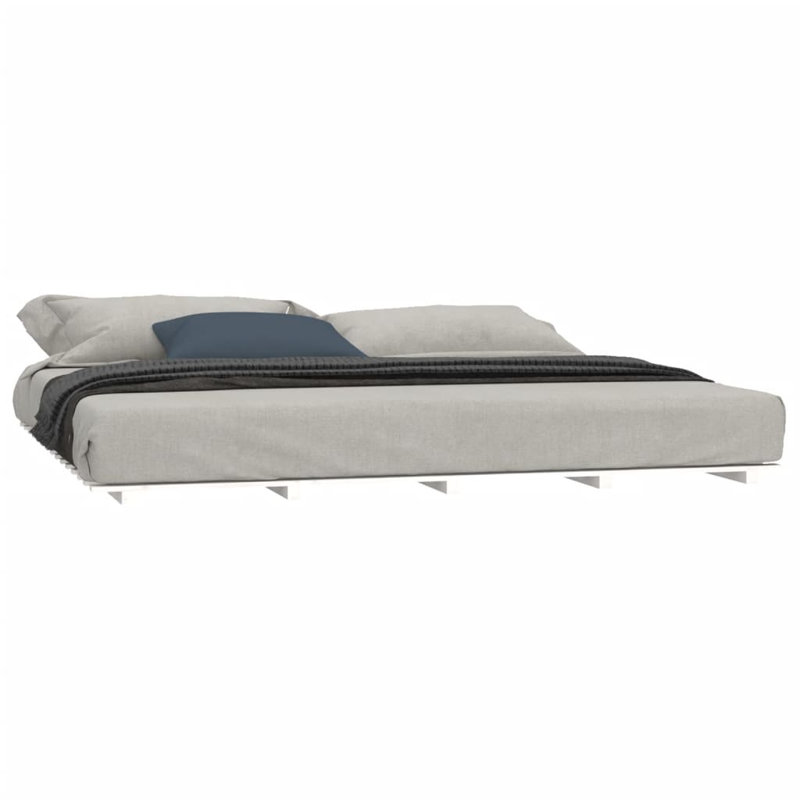 Lilyrae Solid Wood Bed, White, Super King 180 x 200 cm