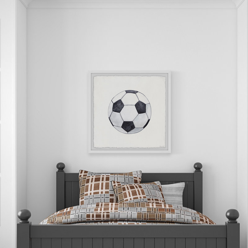 Reproduction encadrée de ballon d'entraînement de soccer Bowerbank, H 12 po x l 12 po x P 1,5 po