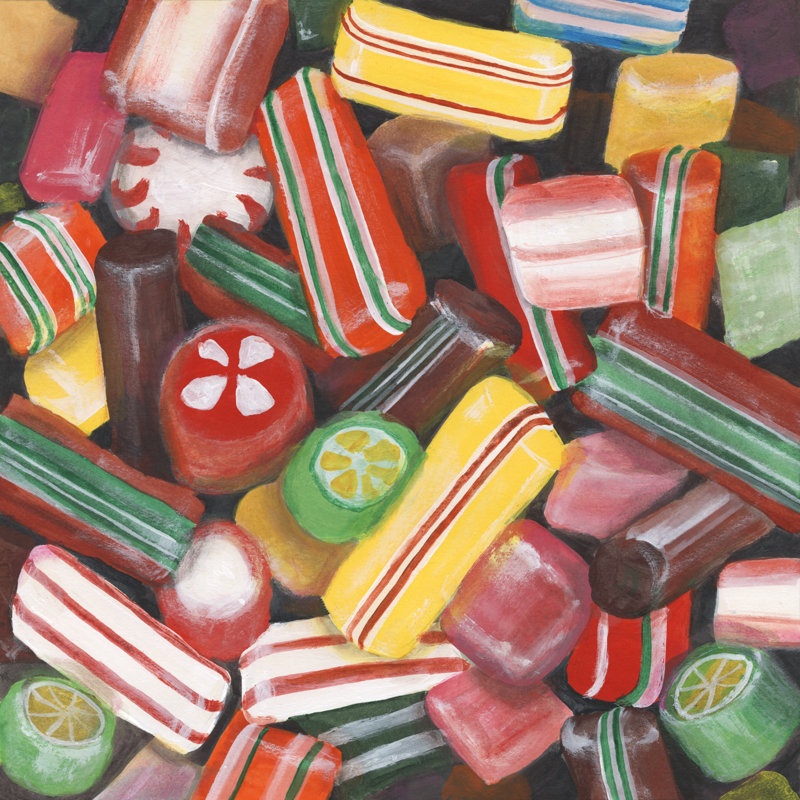 Christmas Candy II by Michael Willett - Wrapped Canvas Print, 30 cm H x 30 cm W