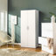 Armoire à chaussures haute avec six tablettes en blanc-1970874806