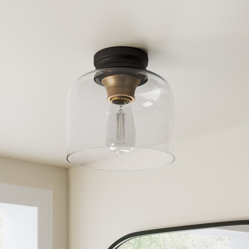 Piedmont Glass Flush Mount, Vintage Bronze