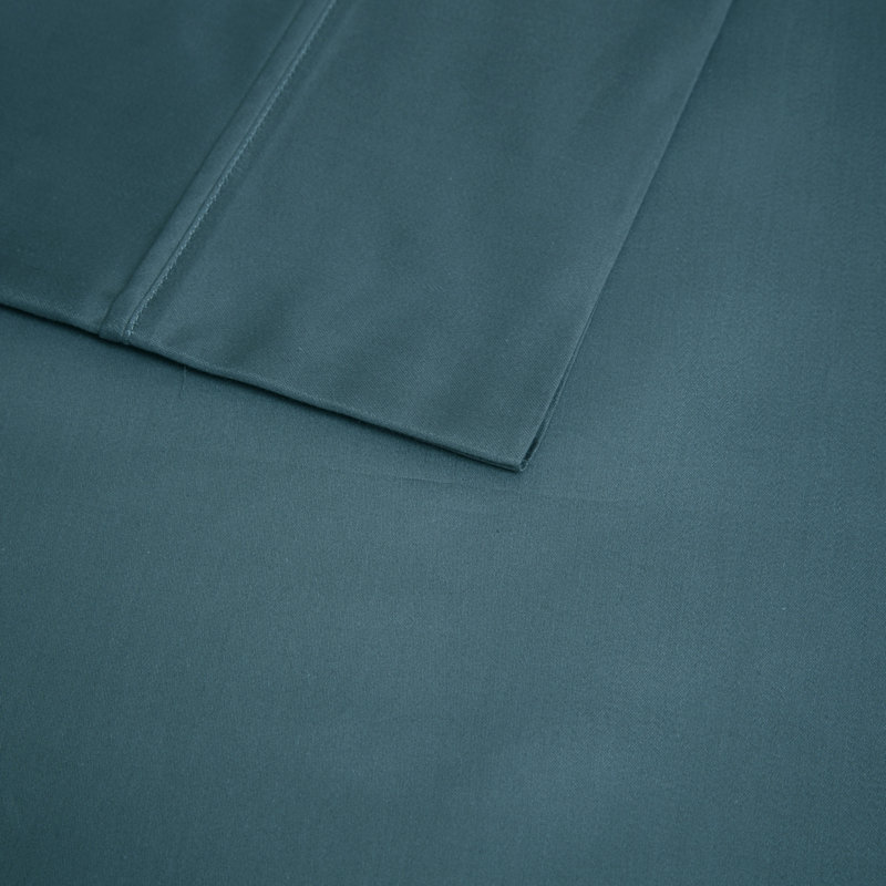600 Thread Count Teal Cotton Blend Cooling Treatment 4-Piece King Sheet Set, King, Teal