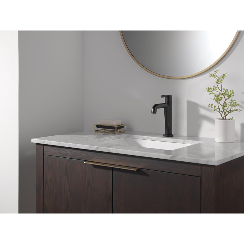 Nicoli Matte Black Bathroom Faucet, Single Hole Bathroom Sink Faucet for Vanity, Push-Pop Drain Assembly, Matte Black