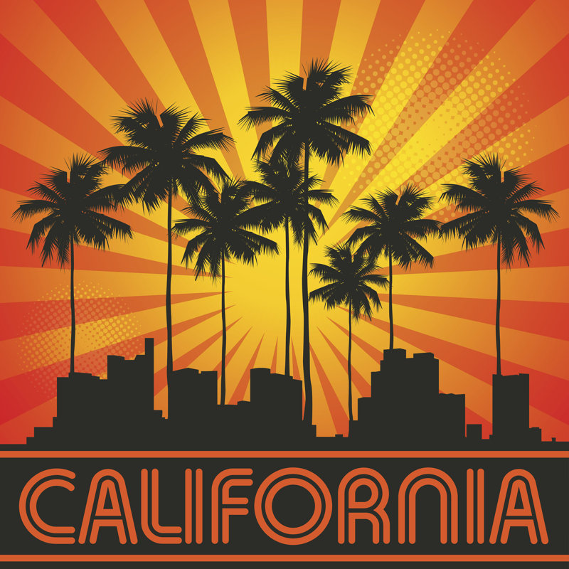 Illustration de Loftis en Californie par - Print, H 12 po x l 12 po