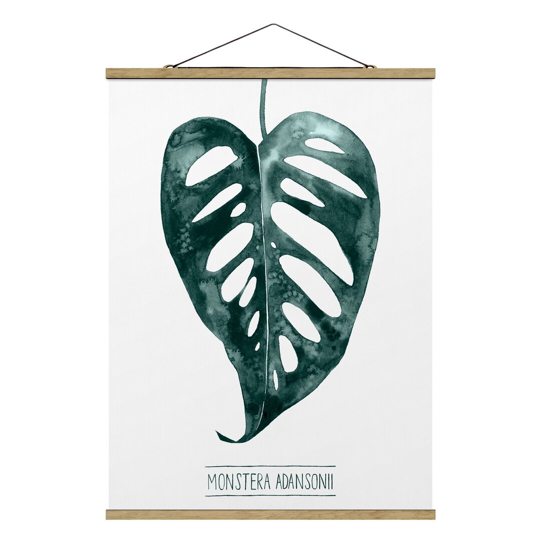 Stoffbild Emerald Green Monstera Adansonii