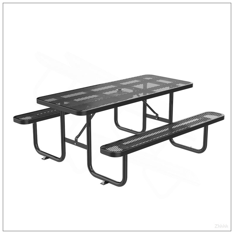 96" Rectangular Picnic Tables, Black