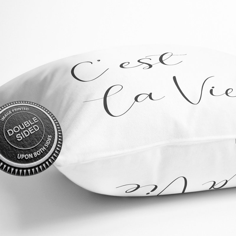 C'est La Vie Square Throw Cushion, 40cm H x 40cm W x 15cm D
