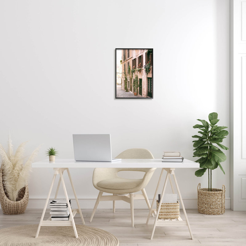 «Town Street Building Plants», art de la giclée encadrée par Carina Okula, H 20 po x l 16 po x P 1,5 po