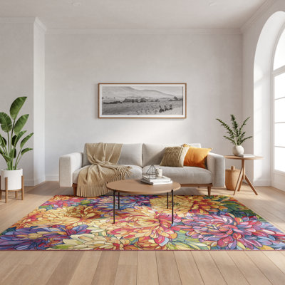 Tapis d'extérieur multicolore 4 pi x 6 pi Nourison Color Splash