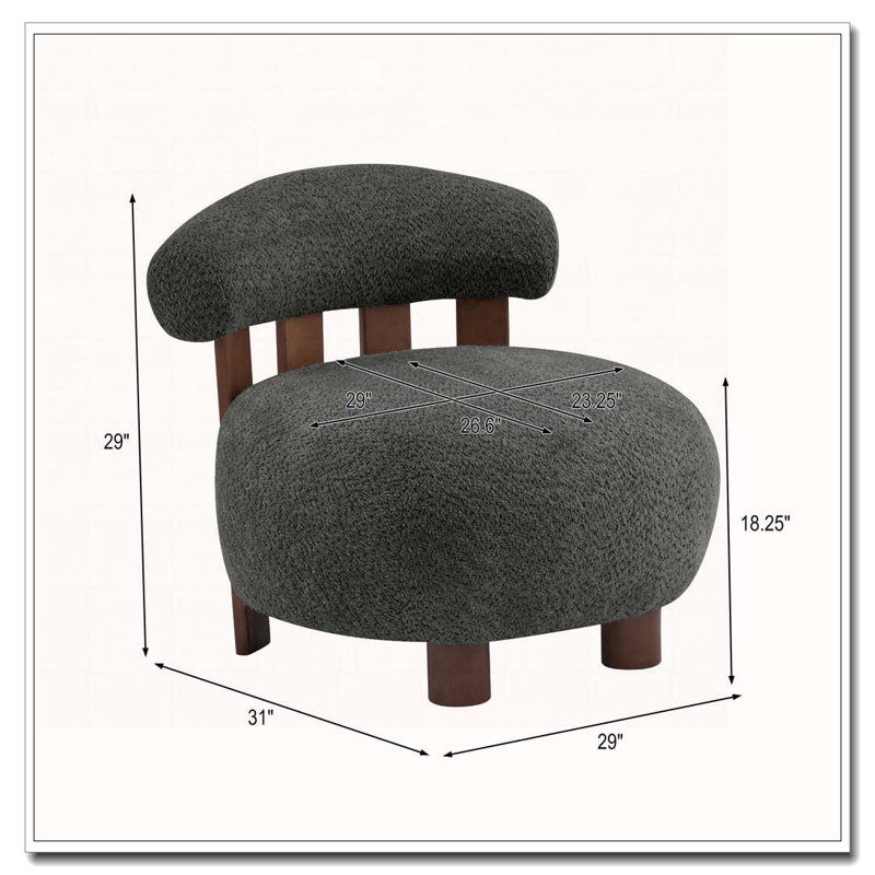 Fauteuil d'appoint en tissu Bouble, Gris foncé