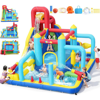 Jeu gonflable 16-en-1 pour enfants, grand parc aquatique gonflable