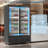 54 in 35.3 Cu Ft Upright Commercial Beverage Refrigerator, Black Double Glass Front Door Display Cooler with Adjustable Shelves, Stable Cooling for Restaurant Store Kitchen Use