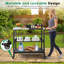 Chariot de barbecue extérieur, table de four à pizza en acier inoxydable de 36 pouces avec roues verrouillables