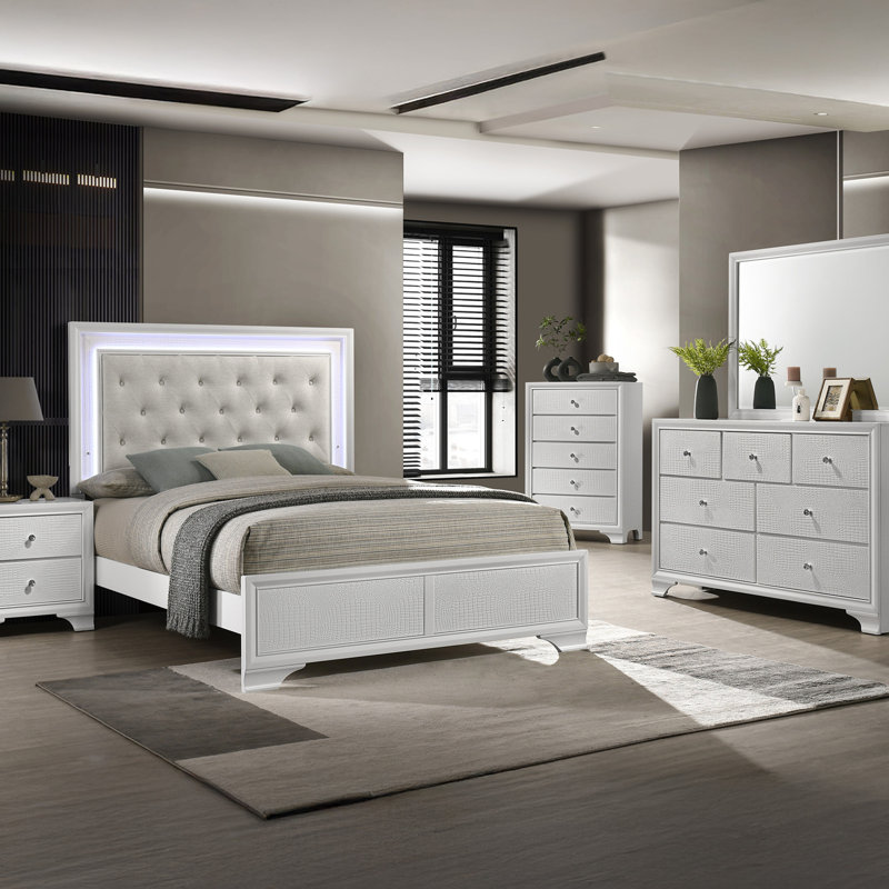 Mobilier de chambre à coucher 1pc, Chêne / Blanc, Double