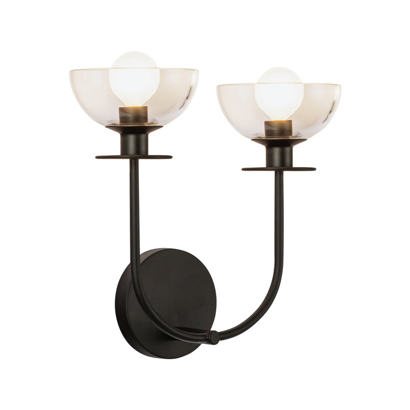 Éclairage pour meuble-lavabo 2 lumières Delisa, Noir mat