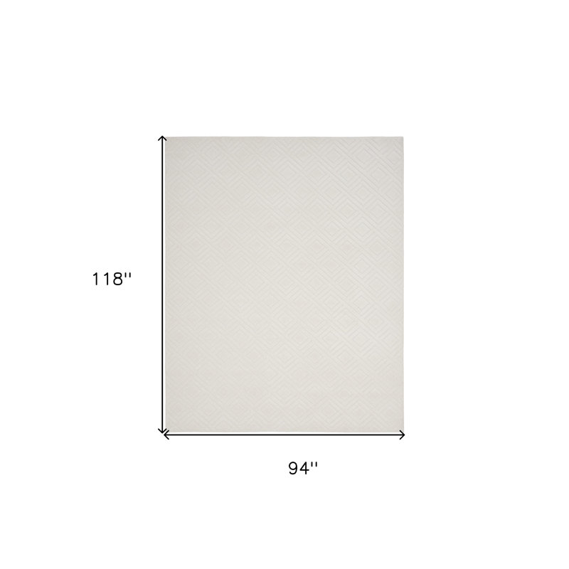 Tapis géométrique ivoire 8 pi x 10 pi
