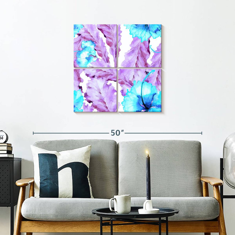 Hibiscus mauve et bleu Kerner, H 26 po x l 26 po