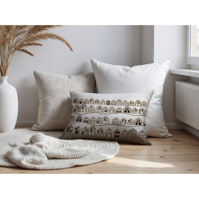 Coussin rectangulaire intérieur / extérieur Amiro, Beige, Rectangle H 14 po x l 20 po