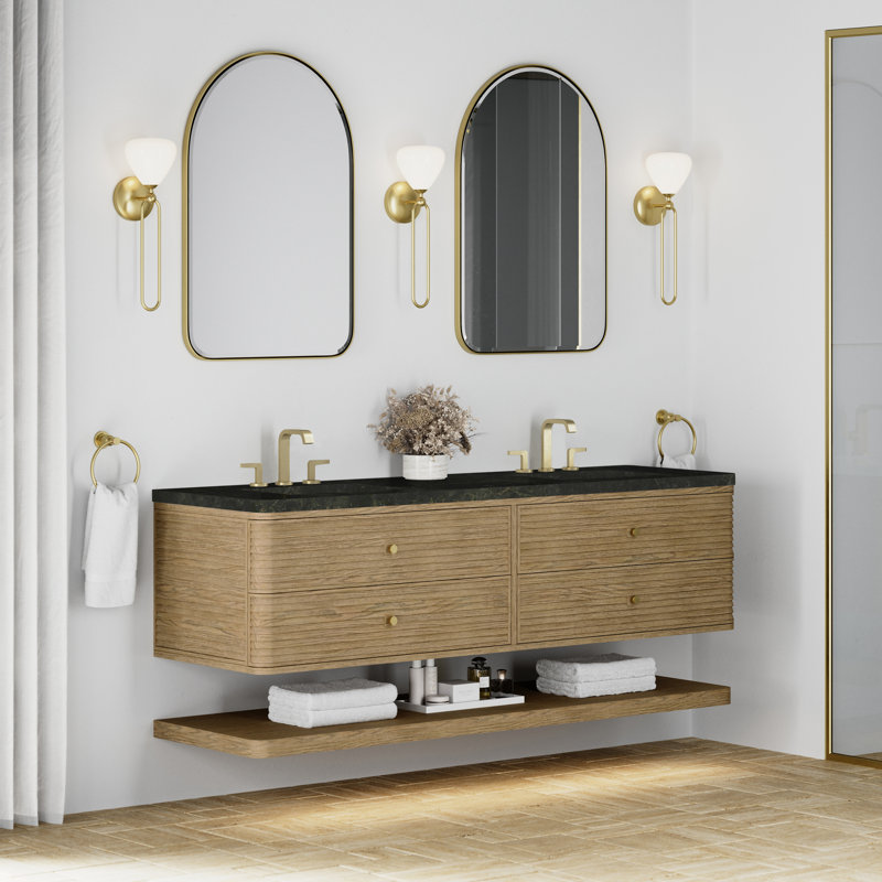 Meuble-lavabo double l 72 po Allamari, Phantome Eclos, 8 po, Brume dune