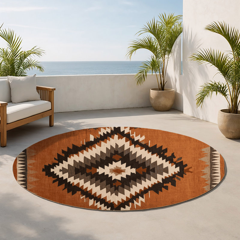 Tapis intérieur et extérieur Canyon Echo, Rond 5 pi