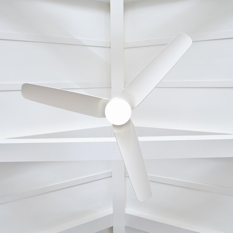 Visual Comfort Fan Colgin 56 LED Indoor Ceiling Fan with Threaded Downrod, Matte White ABS blades and Handheld Remote