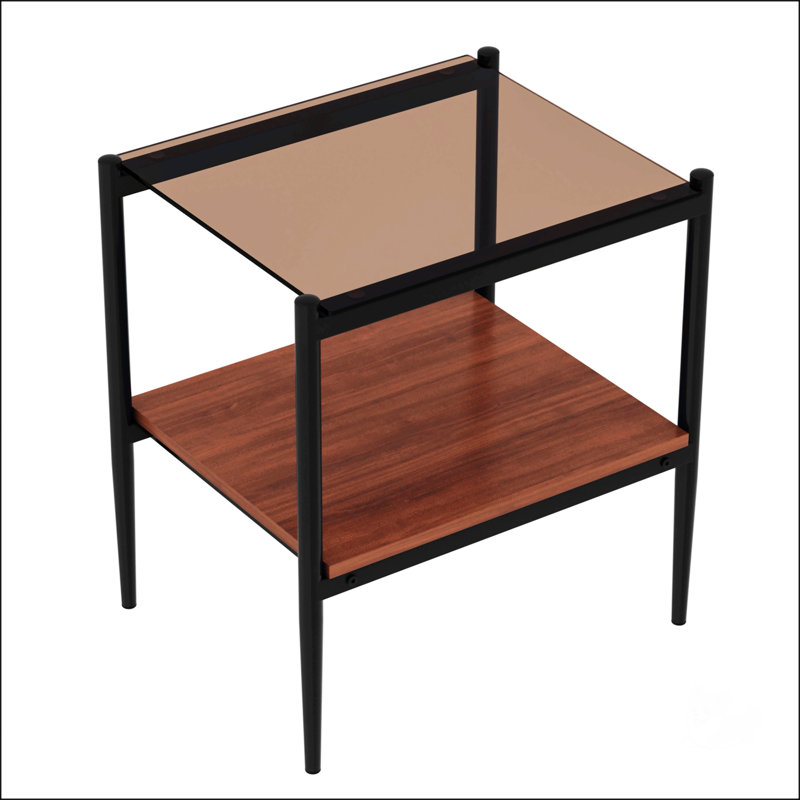 Ensemble de 3 tables basses et tables de bout modernes en verre trempé, panneau de fibres à densité moyenne durable pour le salon