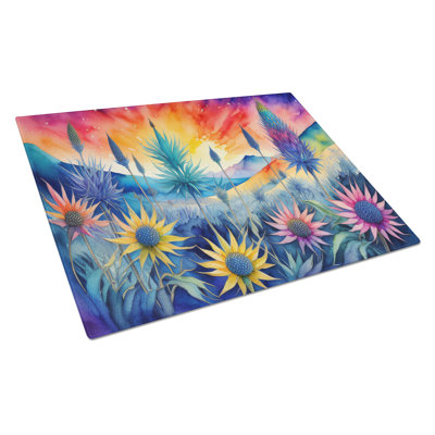 Grande planche à découper en verre Eryngium