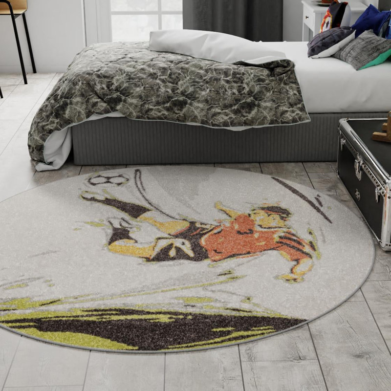 Rectangle Polypropylene Plastic Rug, Round 3'3"