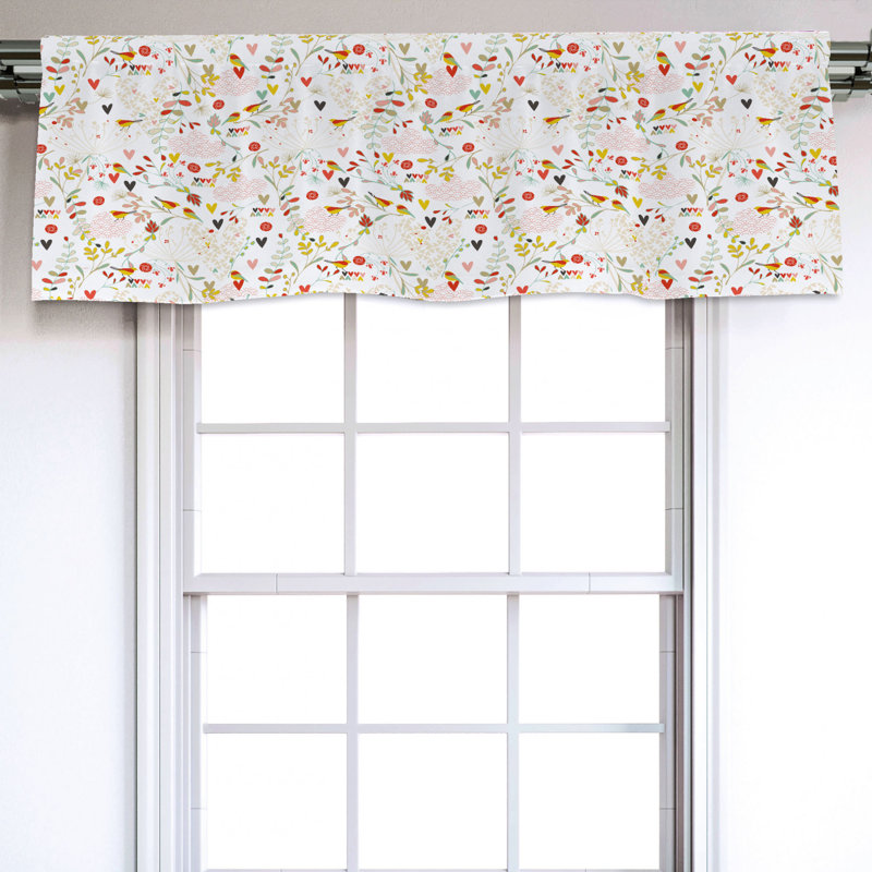 Sateen Floral Ruffled Window Valance
