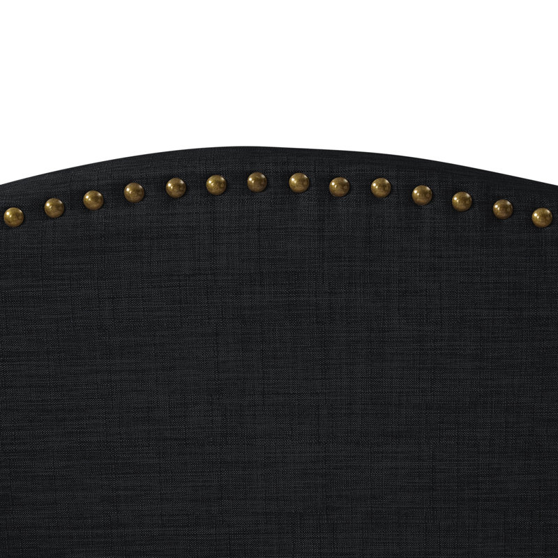Lit plateforme en lin Eycke Manor Aliannah, Double TG, Gris anthracite